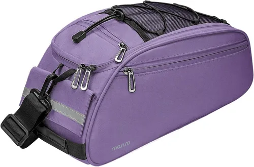 Vista 10 de MOSISO Bolsa de maletero para bicicleta, bolsa impermeable para asiento trasero de bicicleta, bolsa de almacenamiento para el sillín, bolsa