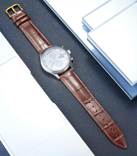 Vista 2 de BINLUN Leather Watch Band Genuine Calfskin Replacement Watch Strap Quick Release Crocodile Pattern 10 Colors 13 Sizes for Men