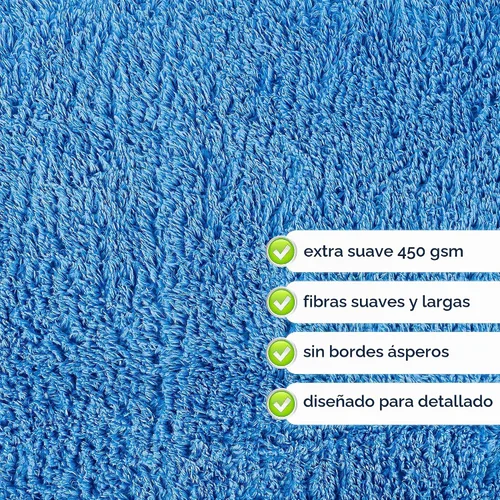 Vista 4 de GREEN LIFESTYLE Chamois - Paquete de 6 toallas de microfibra de microfibra sin bordes, toalla de microfibra para automóvil, toallas de secado