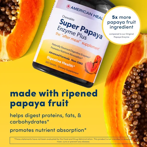 Vista 3 de American, Suplemento Multi-Enzyme-Plus, Super Papaya, 360 unidades, 043653, 1, 1