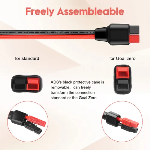 Vista 3 de Kit de conector de cable de panel solar 10 AWG, compatible con conector solar y conector Anderson para RV, Goal Zero Yeti, Renogy generador solar