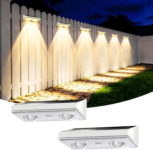 Vista 19 de Luces solares para valla al aire libre, paquete de 6 luces de valla Negro