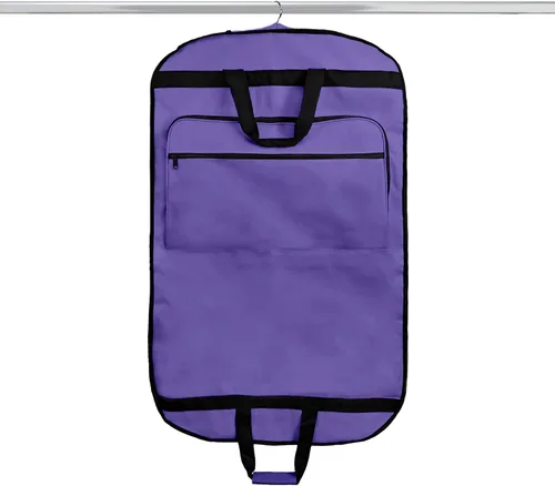 Vista 2 de DALIX 39" Bolsa de ropa Trajes Vestidos Ropa Plegable Zapato Bolsillo en Púrpura