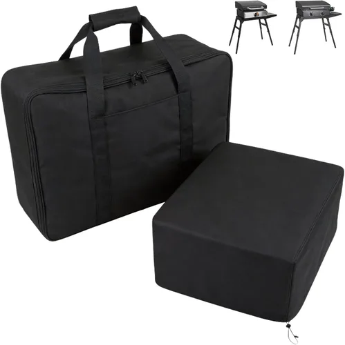 Vista 9 de BQMAX Bolsa de transporte para plancha Blackstone 17/22 con capucha y soporte, compatible con Blackstone 5035 bolsa de transporte para parrilla negra