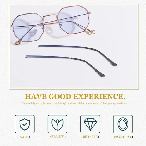 Vista 8 de 1 par de lentes de metal de repuesto para brazos, kit de reparación de lentes de sol ligero y cómodo para gafas, gafas de sol y gafas, fácil