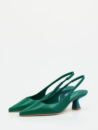 Vista 4 de gihubafuil Zapatos de tacón bajo para mujer, zapatos de tacón cerrado, puntiagudos, zapatos de vestir casuales con espalda descubierta