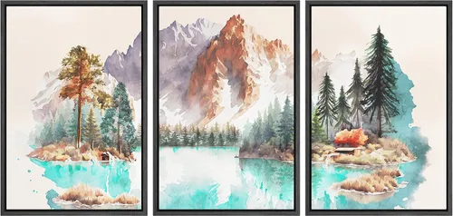 Vista 59 de MUDECOR Lienzo enmarcado para pared, juego de arte de ramo de flores de vida muerta de Marie Frosch, naturaleza, desierto, ilustración, arte