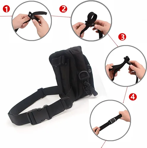 Vista 8 de Bolsa de tiza para escalada en roca, bolsas de tiza Bouldering con cinturón de clip rápido y 3 bolsillos, gran equipo para escalada en roca