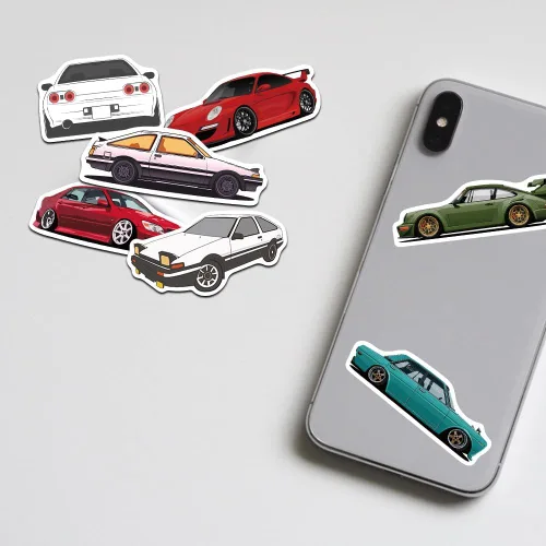 Vista 3 de 200 calcomanías JDM Racing Cars – Impermeable para laptop, botellas, monopatín, guitarra, casco