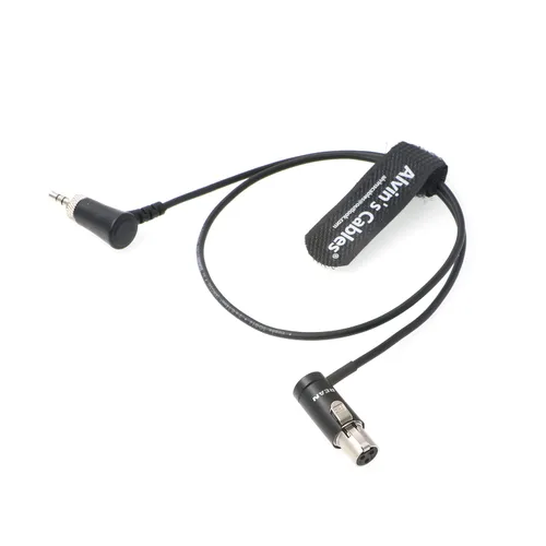 Vista 2 de Alvin's Cables Cable de audio de perfil bajo TA3F Mini-XLR de 3 pines hembra a bloqueo-0.138 in-TRS ángulo recto para Sennheiser EK 2000 Sony UWP