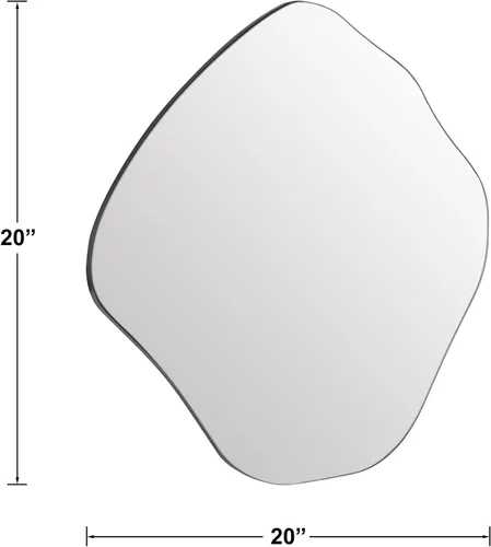 Vista 4 de BOMINICA Espejo de pared irregular asimétrico sin marco para baño, sala de estar, entrada, dormitorio, 20 x 20 pulgadas