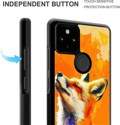 Vista 554 de Compatible con Google Pixel 4A 5G Mobile Case Creative Acrylic Panel trasero Silicona Protección Grip especialmente diseñado para Google Pixel 4A 5G