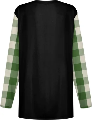 Vista 3 de Blusa tipo túnica para mujer, con nudo frontal torcido, estampado de moda, cuello redondo, de gran tamaño, para otoño e invierno