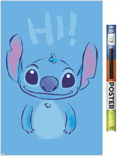 Vista 12 de Trends International Disney Lilo and Stitch - Póster de pared Hi Wall, 14.725 x 22.375 pulgadas, versión enmarcada de madera de granero