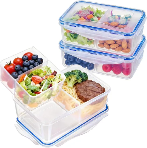 Vista 21 de KIGI Mini recipientes de plástico para almacenamiento de alimentos de 6 onzas con tapas herméticas y a prueba de fugas, ideales para almuerzo