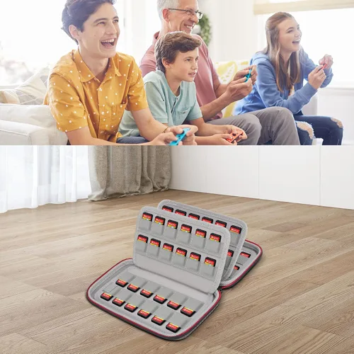 Vista 6 de Elonbo Switch Game Card Case for Nintendo Switch or PS Vita Games, 96 Cartridge Slots Physical NS Game Cartridge Holder Durable Portable Thin