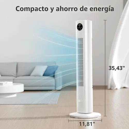 Vista 6 de Antarctic Star Ventilador de Torre Portátil Ventiladores de Piso Oscilante 85° Ventilador Silencioso de Enfriamiento Temporizador 12H Control Remoto