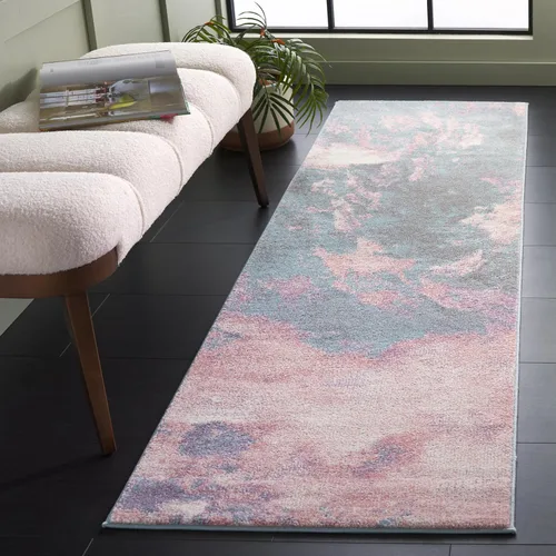 Vista 13 de SAFAVIEH Glacier Collection - Alfombra decorativa de 2 pies 3 pulgadas x 4 pies, azul y multicolor, diseño abstracto moderno, no desprende pelusa