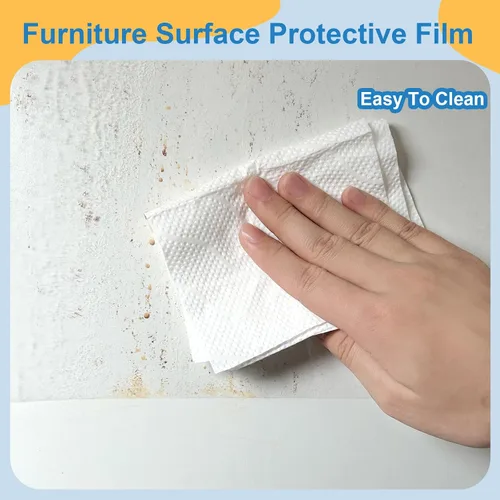 Vista 5 de Juego de 2 películas protectoras electrostáticas de pared con cortador de película, protector de pared transparente extraíble, película protectora