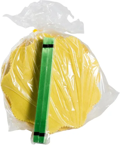 Vista 4 de Royal Envolturas planas de limón amarillo con cintas verdes, paquete de 1000