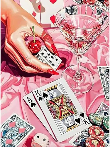Vista 36 de KICHANG Juego de 4 piezas de pintura de diamante vintage rosa para adultos, kits de arte de diamantes 5D, diamantes redondos de taladro completo