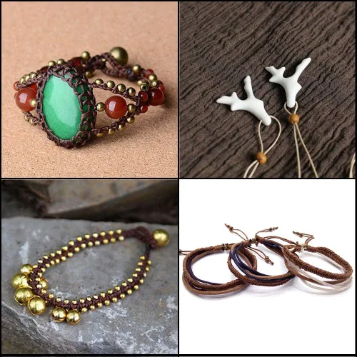 Vista 6 de Cuerda encerada de poliéster de 0.039 pulgadas para pulsera de macramé para manualidades, 24 colores, 131 yardas..