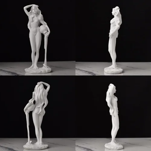 Vista 2 de Escultura de la diosa del nacimiento de Venus de 7.4 x 2.8 pulgadas, arte clásico de resina blanca, decoración del hogar y la oficina, para boda