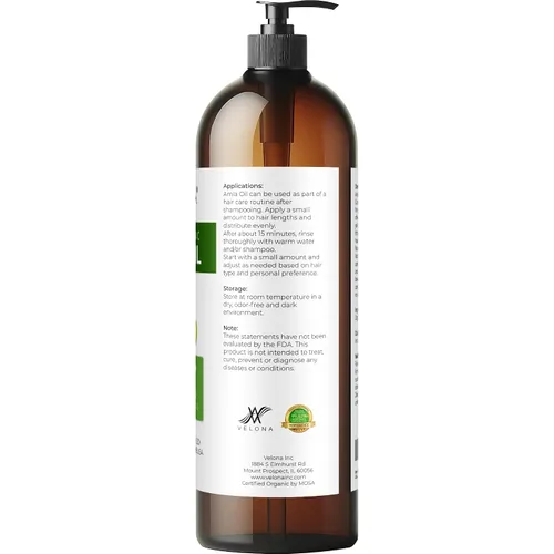 Vista 4 de velona Amla Oil USDA certificado orgánico - 32 onzas líquidas Aceite portador 100% puro y natural Virgen extra, sin refinar, prensado en frío