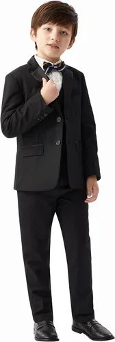 Vista 3 de MAGE MALE Conjunto de ropa de vestir formal de varios colores para niños, 3 piezas, ajuste ajustado
