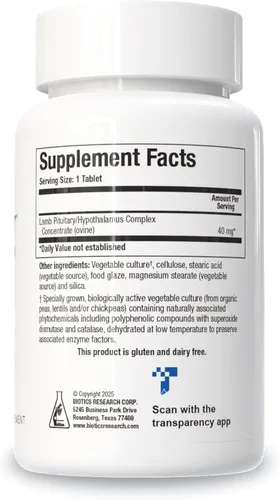 Vista 2 de INVESTIGACIÓN BIÓTICA Hipotálamo hipotálamo 40mg - 60Tabs de la hipófisis