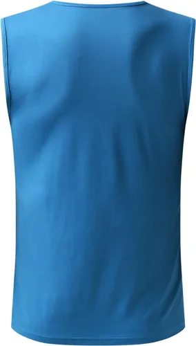 Vista 4 de Camiseta sin mangas con cuello en V para hombre, ligera, atlética, de color sólido, para entrenamiento, fisicoculturismo, musculación