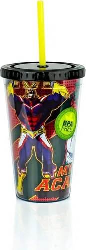 Vista 3 de Everenty Taza de plástico My Hero Academia Mercancía de anime y manga con licencia 16 onzas de plástico sin BPA Perfecto para el hogar