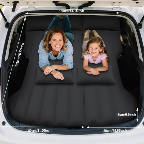 Vista 2 de Colchón de aire de coche para Tesla Modelo Y, cama inflable para acampar Negro