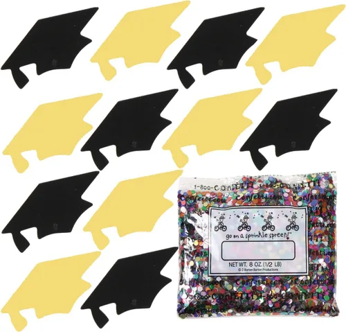 Vista 146 de Confetti Grad Cap Negro, Azul Marino Combo - 2 bolsas de media onza (1 oz)