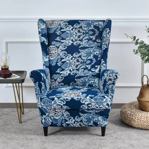 Vista 34 de Eco-Ancheng Funda para silla Wingback, 2 piezas, respaldo de ala, fundas de elastano para sillón con respaldo de ala, fundas para sillón con parte