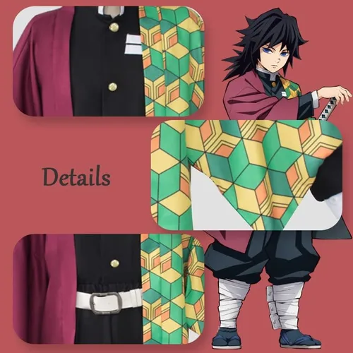 Vista 4 de Demon Slayer - Conjunto de cosplay de anime para cosplay disfraz de kimono para adultos niños y pelucas una variedad de estilos para elegir