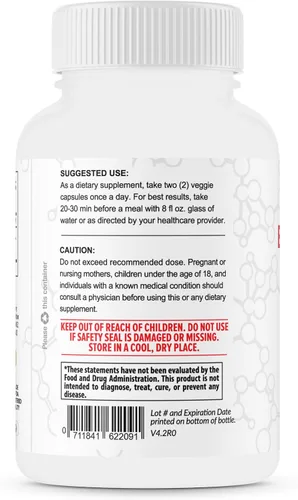 Vista 6 de Berberina HCL 1200mg diariamente - Suplemento de berberina pura de alta potencia 600 mg por cápsula - 60 cápsulas - Apoya la salud metabólica