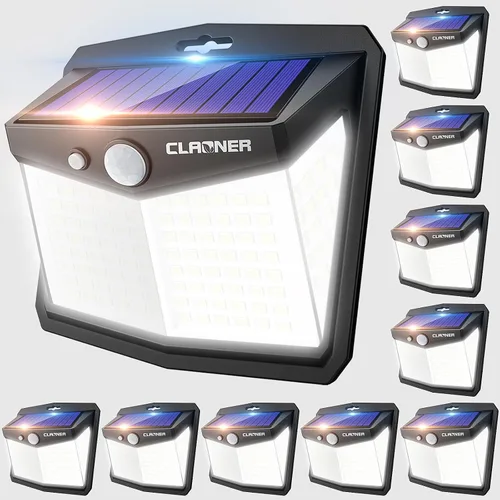Vista 13 de Claoner - Luces solares con sensor de movimiento [128 LED/4 paquetes], luces para exterior con 3 modos de iluminación con 270° de angulo