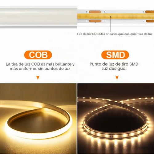 Vista 2 de Tira de luces LED con sensor de movimiento COB, luces de tira LED de neón con sensor de movimiento USB de 5 V, tira de luz LED impermeable de 6.56