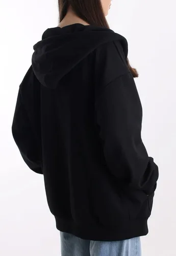 Vista 3 de MAJECLO Sudadera con capucha cómoda y ligera de gran tamaño con cremallera para mujer