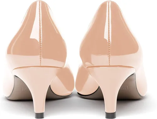 Vista 4 de WAYDERNS Zapatos de vestir para mujer, con puntera puntiaguda, de charol y tacón bajo, para negocios, oficina, trabajo, 2 pulgadas