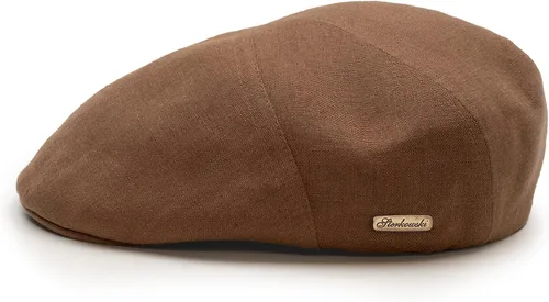Vista 12 de Sterkowski Ivy Five - Gorra plana de lino 100% natural para hombres y mujeres, súper ligera, 5 paneles sin forro Beige