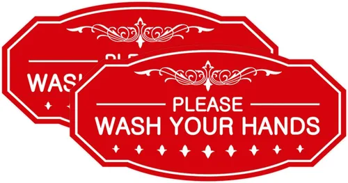 Vista 27 de Signs ByLITA Letrero Victoriano Please Wash Your Hands (Negro) - Pequeño