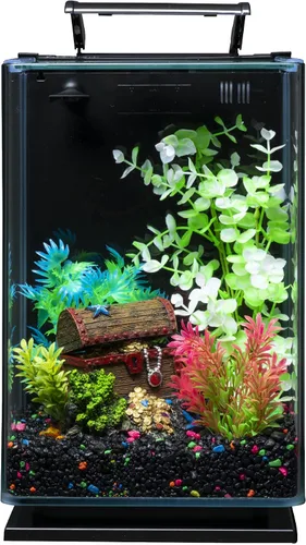 Vista 3 de GloFish Grava para acuario, grava para pecera, negra con detalles fluorescentes, complementa GloFish Tanks, bolsa de 5 libras Negro con reflejos