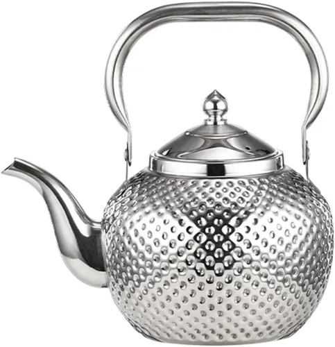 Vista 6 de Tetera con parte superior para estufa, hervidor de té de 1.6 cuartos para estufa, hervidor de agua de acero inoxidable, tetera de café, tetera