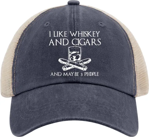 Vista 61 de Philysonic Funny Hat I Like Whisky and Cigars and Maybe 3 People Sombreros para Hombres Gorras de Béisbol Gorras Ajustables