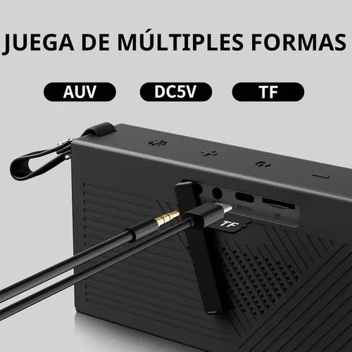 Vista 3 de Altavoz Bluetooth, altavoces Bluetooth inalámbricos portátiles con sonido HD, altavoz impermeable IPX5 con luces LED RGB, Bluetooth5.3