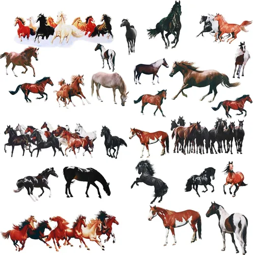 Vista 2 de 30 calcomanías de pared de caballo salvaje, calcomanías de pared para decoración, 11.8 x 7.8 pulgadas