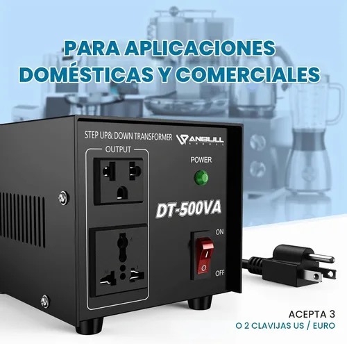 Vista 6 de Transformador Convertidor de Voltaje Anbull 500W, Transformador de Voltaje de Paso Abajo y Arriba 110v 220v, Convertidor de Voltaje de 220 a 110