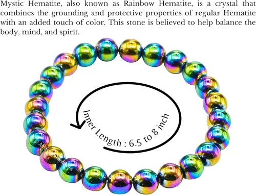 Vista 507 de Amazing Gemstone Pulsera de cristal para mujeres y hombres, pulsera de cristal curativo de protección, pulsera elástica con cuentas de piedras